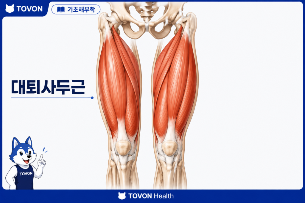 허벅지 앞쪽에 위치한 대퇴사두근