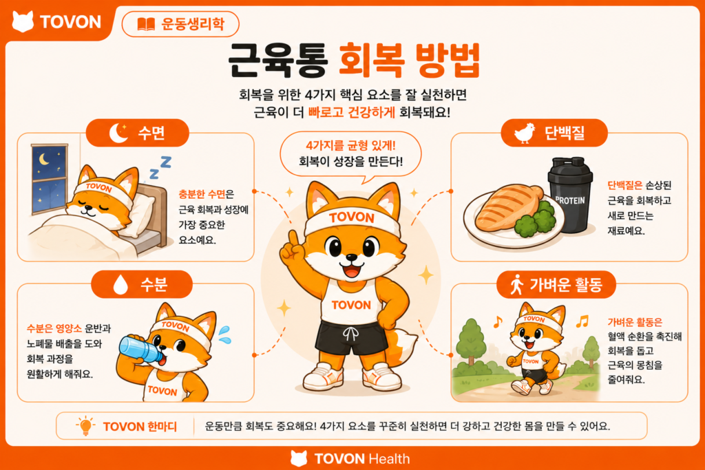 운동 후 근육통 회복을 돕는 수면, 영양, 수분 섭취와 가벼운 활동