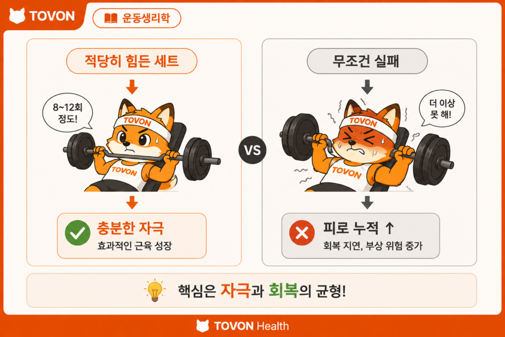 근육 실패 지점까지 운동하는 것과 근비대의 관계
