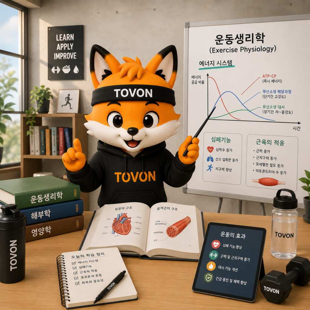 운동 생리학을 설명하는 토번이
