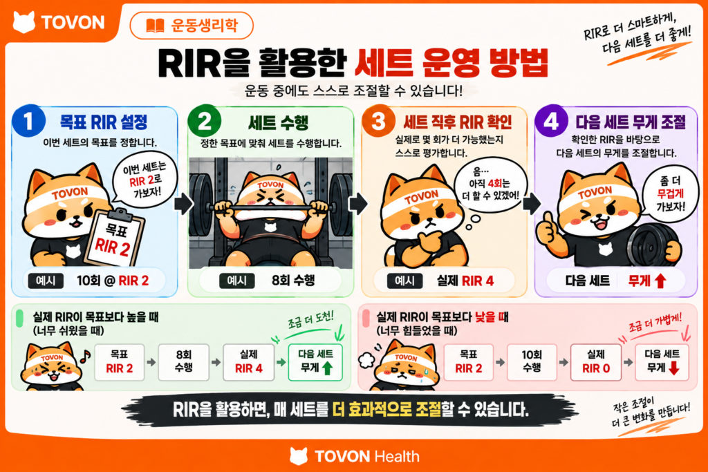 RPE와 RIR을 활용해 운동 중량을 조절하는 과정